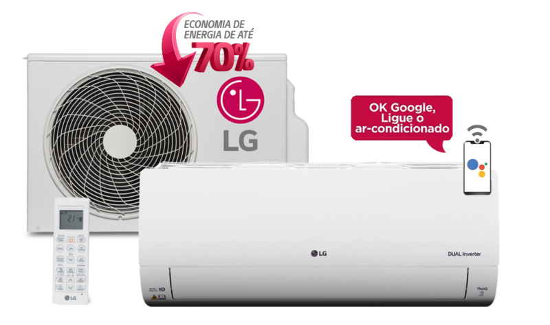 Ar-Condicionado Split LG Dual Voice UV Nano Inverter 18.000 BTUs Quente/Frio 220V