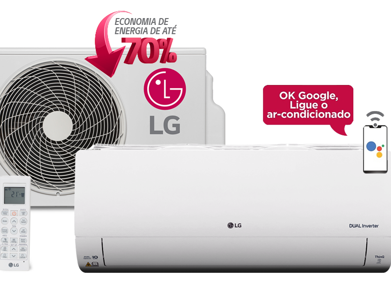 Ar-Condicionado Split LG Dual Voice UV Nano Inverter 18.000 BTUs Quente/Frio 220V